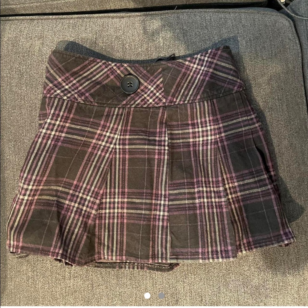 Purple Grunge plaid skirt